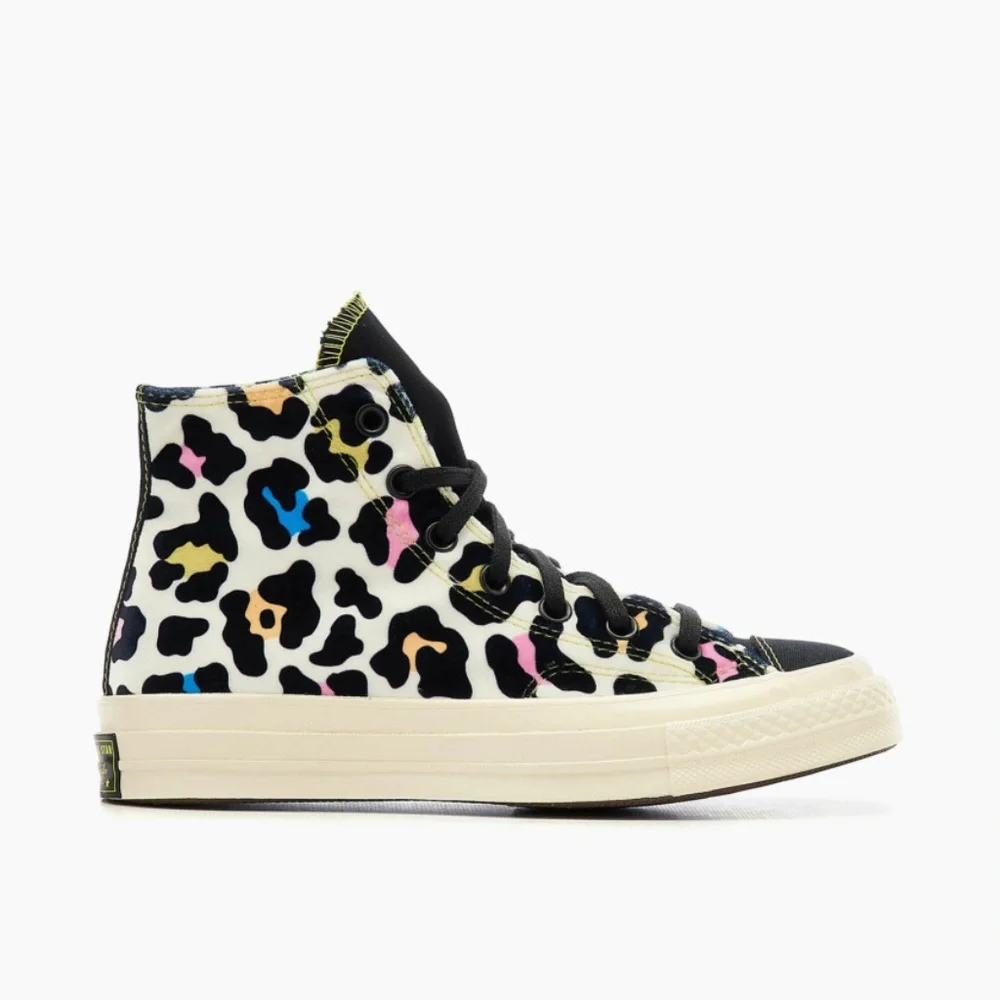 Converse Chuck 70 Hi Womens Casual Shoe Black White Leopard 572369C NEW Sz 7 - Picture 2 of 9